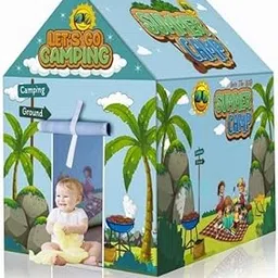 Kids Play Tent House for Boys & Girls | Foldable Toy House for Indoor & Outdoor Fun | Tent House for Kids 2 to 6 Years | Playhouse for Kids | Safe & Portable Kids House Tent (Summer Camp Tent)-image-71