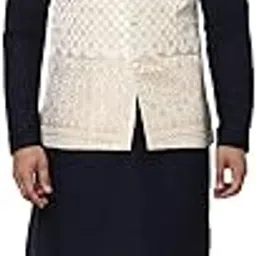 sojanya (Since 1958 Men's Pure Cotton Kurta and White Pyjama with Nehru Jacket-picture-22