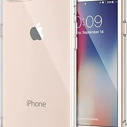 JGD PRODUCTS Silicone for iPhone 7 Plus/iPhone 8 Plus Transparent Hybrid Soft Slim Dust Proof Back Case Cover with Camera Protection-image-37