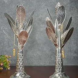 German Silver Banana Tree Pair Medium Vazhamaram Pair Showpiece for Home, Navratri Golu, Vastu Remedies Decoration Festival, Spiritual and Devotional Occasions. (10 x 2.25 inches)-picture-26