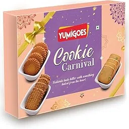 Yumigoes Cookie Carnival Gift Pack 475g – Premium Assorted Cookies | Gourmet Snack Box for Diwali, Rakhi, Return Gifts & Celebrations-picture-22
