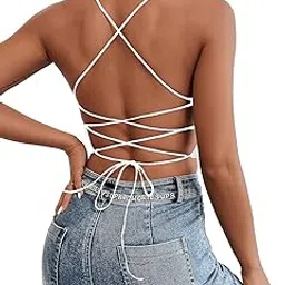 aahwan Women's & Girls' Solid Round Neck Backless Slim Fit Crop Top-picture-21