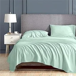 Day Care® 500TC Super Soft Elegant Colors Bedsheet 100% Egyptian Cotton Apple Green King Size (102" x 108") 2 Peice Pillow Cover Size (18"x28") | Oeko-Tex Certified-picture-61