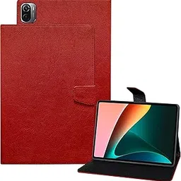 TGK Plain Design Leather Flip Stand Case Cover for Xiaomi Pad 5 11.0 inchTablet (Red)-picture-48
