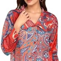 fashfun clothing Fashfun Women's Multicoloured Printed Crop Shirt-picture-30