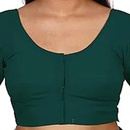 BB Women's Cotton Readymade 2by2 Stitched Short Sleeves Saree Blouse, Bust Size : 32(XS)-image-4