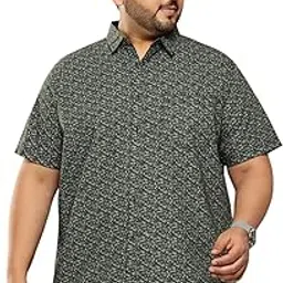 thomas scott Men's | Regular Fit | Floral Printed | Plus Size | 100% Cotton | Short Sleeve | Spread Collar | Casual | Shirt for Men-picture-27