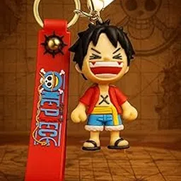 Stylish Anime One Piece Luffy Keychain for Bags | Limited Edition Cartoon Character with Red Strap | Cool Backpack Charm & Collectible Gift for Boys & Girls|Best gift for anime fan-image-11