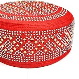 ANJUM Fancy Mens Islamic Prayer Cap Namazi Cap Topi Red Diamond Caps-picture-36