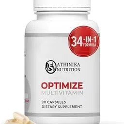 Optimize Methylated Multivitamin for Men & Women - 34 in 1 Formula with 800 mcg of Vitamin B12, Vitamin E, 5-MTHF, B Complex, NAC, Magnesium & Zinc Multivitamins - 90 Capsules image 1