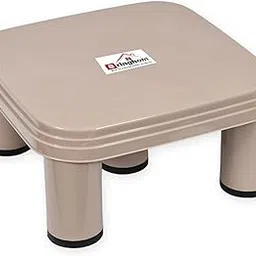 Bringhom Plastic Bath Stool Patla 5 Legs Anti Skid Rubber Base for Home, Kitchen, Lobby (1U, Brown) (29x29x14cm) - Medium-picture-10