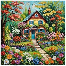 Whattacraft! DIY Acrylic Paint by Number Kit for Adults Kids Beginner Number Painting Kit DIY Canvas Painting by Number Wall Decoration DIY Painting Kit for Adults | Floral Cottage Garden-picture-12
