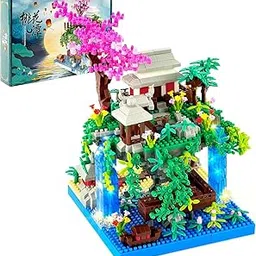 SKY LINE OCEAN Cherry Blossom Tree Building Set 1435PCS, Japanese Sakura House with LED Lights, Micro Bonsai Japanese Architecture, Building Block Gift for Adults & Kids | 6 Months Structural Warranty-image-10