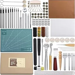Leather Sewing Tools 44 pcs Leather Craft Tools Kit for Hand Sewing Stitching, Stamping Set and Saddle Making-picture-25