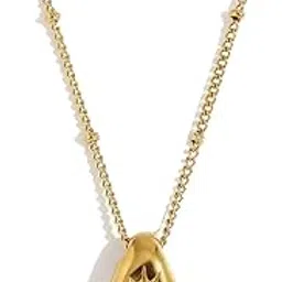 jewels galaxy Gold Plated Anti Tarnish Stainless Steel Alphabetical A Pendant Necklace (MYN-PS-26419-A)-picture-28