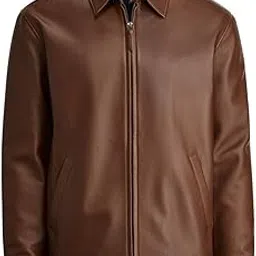 iftekhar Men's Genuine Lambskin Pure Original Leather Jacket Brown-picture-35