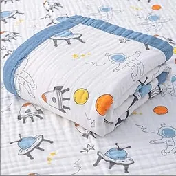 MosQuick 100% Cotton 6 Layer Muslin Blanket for Baby - Soft and Ideal for Kids 0-5 Years, Size 110cm x 110cm, TC-250-image-78
