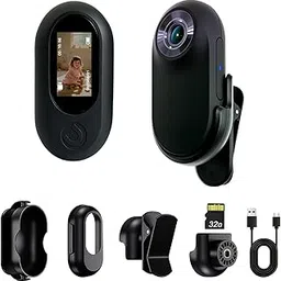FHD Body Camera, Thumb Size Mini Camera, Wearable Body Cam with Audio and Video Recording, Hands-Free POV Portable Vlogging Camcorder for Walking, Fishing, Travel(Black)-image-7