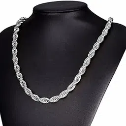 the gifterooz gifts Men Artificial Stainless Steel 22" Silver Rope Chain/Boys Casual Stylish Chain-picture-46