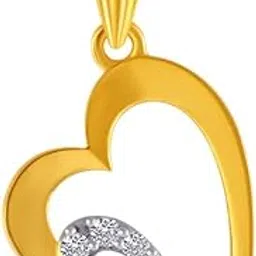 p.c. chandra jewellers 14KT Yellow Gold and American Diamond Pendant for Women - 1.23 Grams-picture-18