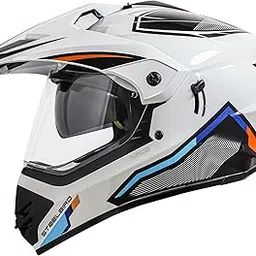 Steelbird SBH-13 Racer Off Road ISI Certified Motocross Double Visor Full Face Graphic Helmet Outer Clear Visor and Inner Smoke Sun Shield-image-3