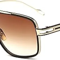 gobiger Aviator Sunglasses for Men 100% UV Protection Goggle Alloy Frame 59mm Lens Width (Gold Frame, Brown)-picture-51