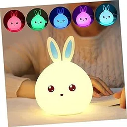 Silicone Bunny Rabbit Kids Night Lamps Birthday Gifts Boys Girls Valentine Gifting Soft Touch Lamp 7 Color Changeable-picture-30