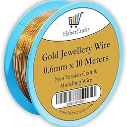 Jewellery Wire Tarnish Proof Brass Bendable Metal Wire for Jewellery Making Sculpting Modelling Crafts Wire Weaving & Wrapping (0.6mm x 10mt, Gold)-image-61