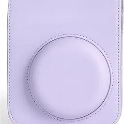 ZENKO PU Leather Protective Camera Case Pouch Compatible with Instant Mini 12 Instant Camera Carrying Bag with Adjustable Shoulder Strap- Lilac Purple-picture-12