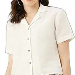 label regalia Solid Cotton Half Sleeve Women Casual| Formal|Regular|Shirt-picture-34