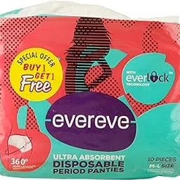 EverEve Ultra Absorbent Disposable Period Panties - M-L Size, Pack of 10 (Buy 1 Get 1 Free)-image-20