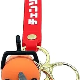 kenma chainsaw Man Pochita 3D Rubber Keychain with lanyard Cute Anime-picture-47