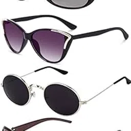 Unisex Black Butterfly Sunglasses for Men and Women | UV400 Protection Shades & Stylish Frame Cateye Round Combo Offer Pack with Box - #2958-image-5