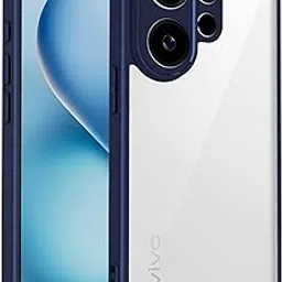 Kapa Hawkeye Clear Slim Tough Back Cover for Vivo V60 5G / Vivo T4 Pro 5G | Camera Lens Protector Anti Yellow Shockproof Clear Hybrid Case Cover (Blue Sides)-picture-57