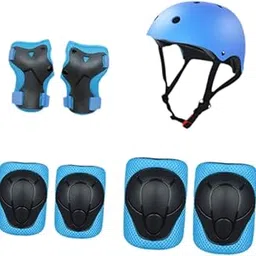 Merishopp 7Pcs Kids Bike Helmet Protection Gear Set Guards for Longboard Rollerblading Blue|Sporting Goods | Cycling | Helmets & Protective Gear | Helmets-picture-10