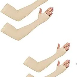 Khillayox Nylon Sun Protection Long Arm Warmers Sleeves for Men & Women | UV Protection Sleeves Perfect for Cycling, Driving, Running, Football & Outdoor Activities- Pair of 2 - Skin Color (Free Size)-picture-48