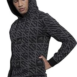 the indian garage co Men Regular Fit Abstract Overhead Hooded Sweatshirt-picture-19