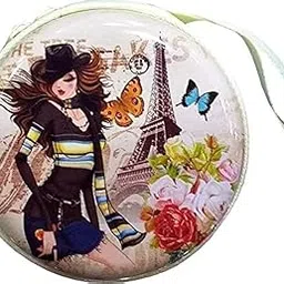 bhavya optic Double Sided Metal Tin Pouch for Earphone, Coins, Memory Card, Pendrive & Jewellery, Multicolour (Parisian Bloom)-picture-38