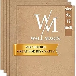 WALL MAGIX 6 Piece A4 Size MDF Boards for Art and Craft, Wood Sheets for Craft Work, DIY Cutouts (Square 9 x 12-6PC)-picture-63