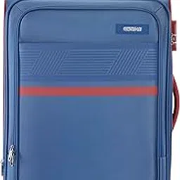 american tourister Monroe Medium 70 CM Soft Polyester Luggage Bag/Soft Check-in Suitcase with TSA Lock & 8 Wheels/Trolley Bag for Travel/Luggage Bag with Double Spinner Wheels for Men & Women-Blue/Red-picture-21
