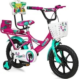 HI-FAST Candy 14T Kids Cycle for 2-5 Years Girls & Boys with Back Seat & Training Wheels || 95% Pre Assembled || Single Speed, Pink-image-25