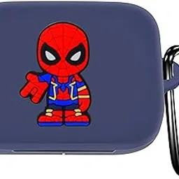 Latali New Silicone Case Compatible with Oneplus Buds 3 (2024) Protective Soft Silicone 360° Full Protection Dust-Proof Shockproof Case Cover with Hook (Cover Only) (Spider-Man)-picture-14