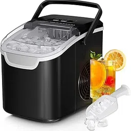 Countertop Ice Maker Machine, 8 Ice Cubes in 6 mins, 26lb/Day Ice with 2 Sizes- Portable Mini, Energy Saving & Basket/Scoop for Home/Party/Travel/Camping/Bar,Black-picture-14