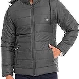 kings creed Men's Puffer Jacket, Removable Hood, Zip-Front, Zip Pockets, Solid Jacket For Men.-picture-11