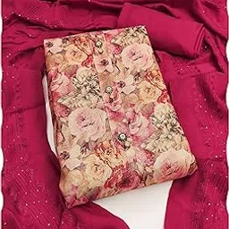 peachmode Printed Linen Dress Material | Unstitched Suit Set with Santoon Bottom, Linen Dupatta for Women-picture-54