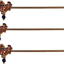 Laddu Gopal Ji Metal Flute/Bansuri | Laddu Gopal Janmashtami Special Fancy Bansuri | Radha Peacock Design Bansuri for Thakur Ji (Pack of 3)-picture-21