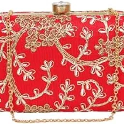 pink treasure Exquisite Handcrafted Printed Clutches – Perfect Indian Wedding Accessories, Stylish Party Bags, and Unique Return Gifts (1 Pcs,Red)-picture-21