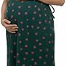 sasnk Bottle Green Zipless Feeding Maternity Loungewear for New Moms | 100% Cotton Nursing Nighty | Soft Pre & Post Maternity Dress | Comfortable Pregnancy Wear for Easy Breastfeeding-picture-13
