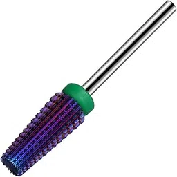 Lavinda 5 in 1 Multi-function Tapered Shape Straight Cut Nail drill bit, Use for both Left and Right Handed, Professional Carbide Tungsten Steel bits for Acrylic Nail Gel Fast Remove (Coarse, Purple) image 1