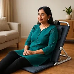 Kawachi 5 Angle Adjustable Patient Lifting Bed Backrest Chair, Cushioned Back Portable Patients Hospital Bed Chair (Metalic Grey)-picture-13